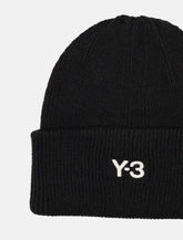 Y-3 black knit beanie with embroidered logo -  | Spazio Pritelli