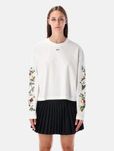 Off-White embroidered floral Arrow long-sleeve T-shirt -  | Spazio Pritelli