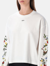 Off-White embroidered floral Arrow long-sleeve T-shirt -  | Spazio Pritelli