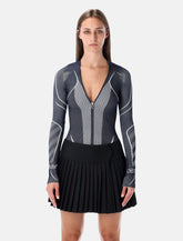 Off-White Diag Seamless black long-sleeve zip bodysuit -  | Spazio Pritelli