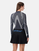 Off-White Diag Seamless black long-sleeve zip bodysuit -  | Spazio Pritelli