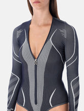 Off-White Diag Seamless black long-sleeve zip bodysuit -  | Spazio Pritelli
