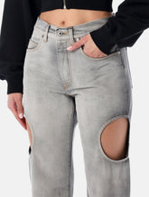 Off-White grey Meteor cut-out jeans -  | Spazio Pritelli
