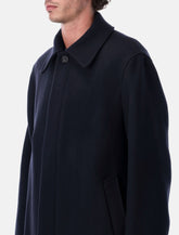 Sunflower Italian Wool Long Coat in navy -  | Spazio Pritelli