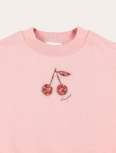 Bonpoint Bart Girls’ Sweatshirt with Liberty Fabric Cherry -  | Spazio Pritelli