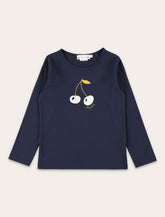 T-shirt da bambina Tidjiane Bonpoint in cotone biologico con ricamo ciliegie -  | Spazio Pritelli