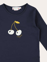 T-shirt da bambina Tidjiane Bonpoint in cotone biologico con ricamo ciliegie -  | Spazio Pritelli
