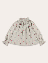 Bonpoint Jordana Girls’ Organic Cotton Blouse with Cherry Embroidery -  | Spazio Pritelli