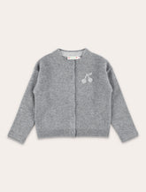 Bonpoint cardigan in grey cashmere with embroidery -  | Spazio Pritelli