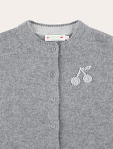 Bonpoint cardigan in grey cashmere with embroidery -  | Spazio Pritelli
