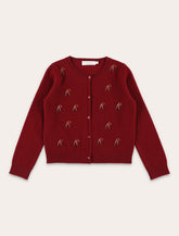 Bonpoint Jonia Girls’ Cashmere Cardigan with Hand-Embroidered Beaded Cherries -  | Spazio Pritelli