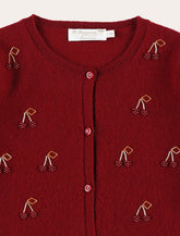 Bonpoint Jonia Girls’ Cashmere Cardigan with Hand-Embroidered Beaded Cherries -  | Spazio Pritelli