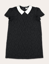 Bonpoint Jadey jacquard gilr's dress with contrasting satin collar -  | Spazio Pritelli