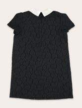 Bonpoint Jadey jacquard gilr's dress with contrasting satin collar -  | Spazio Pritelli