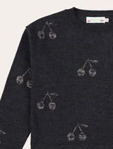 Bonpoint Jabaro girls’ sweater with cherry jacquard in copper wool -  | Spazio Pritelli