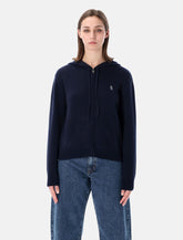 Sporty&Rich cashmere navy zip hoodie -  | Spazio Pritelli