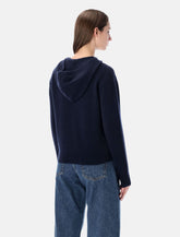 Sporty&Rich cashmere navy zip hoodie -  | Spazio Pritelli