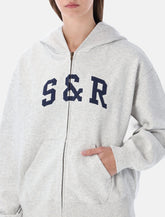 Felpa con zip S&R Ivy in cotone grigio melange Sporty & Rich -  | Spazio Pritelli
