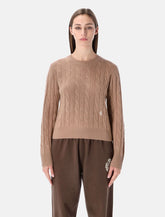 Sporty & Rich cropped cable-knit cashmere sweater camel -  | Spazio Pritelli