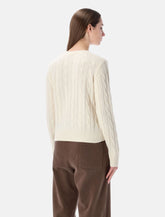 Sporty & Rich cropped cable-knit cashmere sweater ecru -  | Spazio Pritelli
