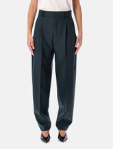 Soeur Graham teal blue virgin wool trousers -  | Spazio Pritelli