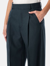 Soeur Graham teal blue virgin wool trousers -  | Spazio Pritelli