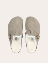 Birkenstock Boston shearling suede clogs beige -  | Spazio Pritelli