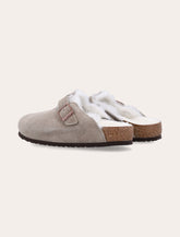 Birkenstock Boston shearling suede clogs beige -  | Spazio Pritelli
