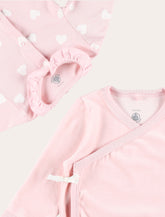 Baby three-piece velour gift set with hearts -  | Spazio Pritelli