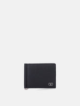 Valentino Garavani VLogo Signature Grainy Calfskin Bi-Fold Wallet with Money Clip -  | Spazio Pritelli