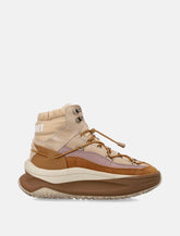 Moon Boot Moon247 brown and beige Xlace mid sneakers -  | Spazio Pritelli