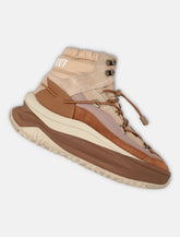 Moon Boot Moon247 brown and beige Xlace mid sneakers -  | Spazio Pritelli
