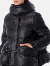 Sacai black hooded short padded puffer jacket -  | Spazio Pritelli