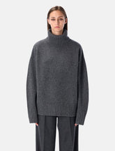 Rhea Heavy Grey Wool Turtleneck Sweater -  | Spazio Pritelli