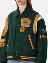 Polo Ralph Lauren green wool varsity jacket with patches -  | Spazio Pritelli