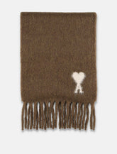 Ami Paris alpaca wool blend scarf with Ami de Coeur logo -  | Spazio Pritelli