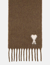Ami Paris alpaca wool blend scarf with Ami de Coeur logo -  | Spazio Pritelli