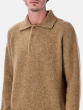 Grey wool and alpaca polo sweater Ami Paris -  | Spazio Pritelli