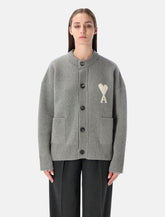 Ami Paris alpaca cardigan with Ami de Cœur logo -  | Spazio Pritelli