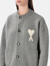 Ami Paris alpaca cardigan with Ami de Cœur logo -  | Spazio Pritelli