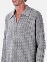 Ami Paris Cable Knit Polo Sweater -  | Spazio Pritelli