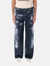 Emporio Armani Organic Cotton Drill Jeans with Used-Effect Print -  | Spazio Pritelli