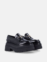 Alexander Wang black leather Carter platform loafers -  | Spazio Pritelli