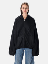 Alexander Wang black crinkled effect hoodie sweatshirt -  | Spazio Pritelli
