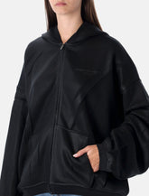 Alexander Wang black crinkled effect hoodie sweatshirt -  | Spazio Pritelli
