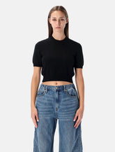Alexander Wang cropped ribbed chenille sweater with logo -  | Spazio Pritelli