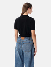 Alexander Wang cropped ribbed chenille sweater with logo -  | Spazio Pritelli