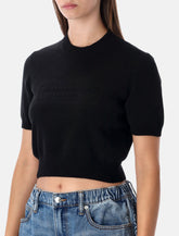 Alexander Wang cropped ribbed chenille sweater with logo -  | Spazio Pritelli