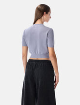 Alexander Wang cropped ribbed chenille sweater with logo -  | Spazio Pritelli