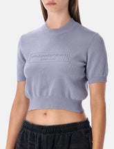Alexander Wang cropped ribbed chenille sweater with logo -  | Spazio Pritelli